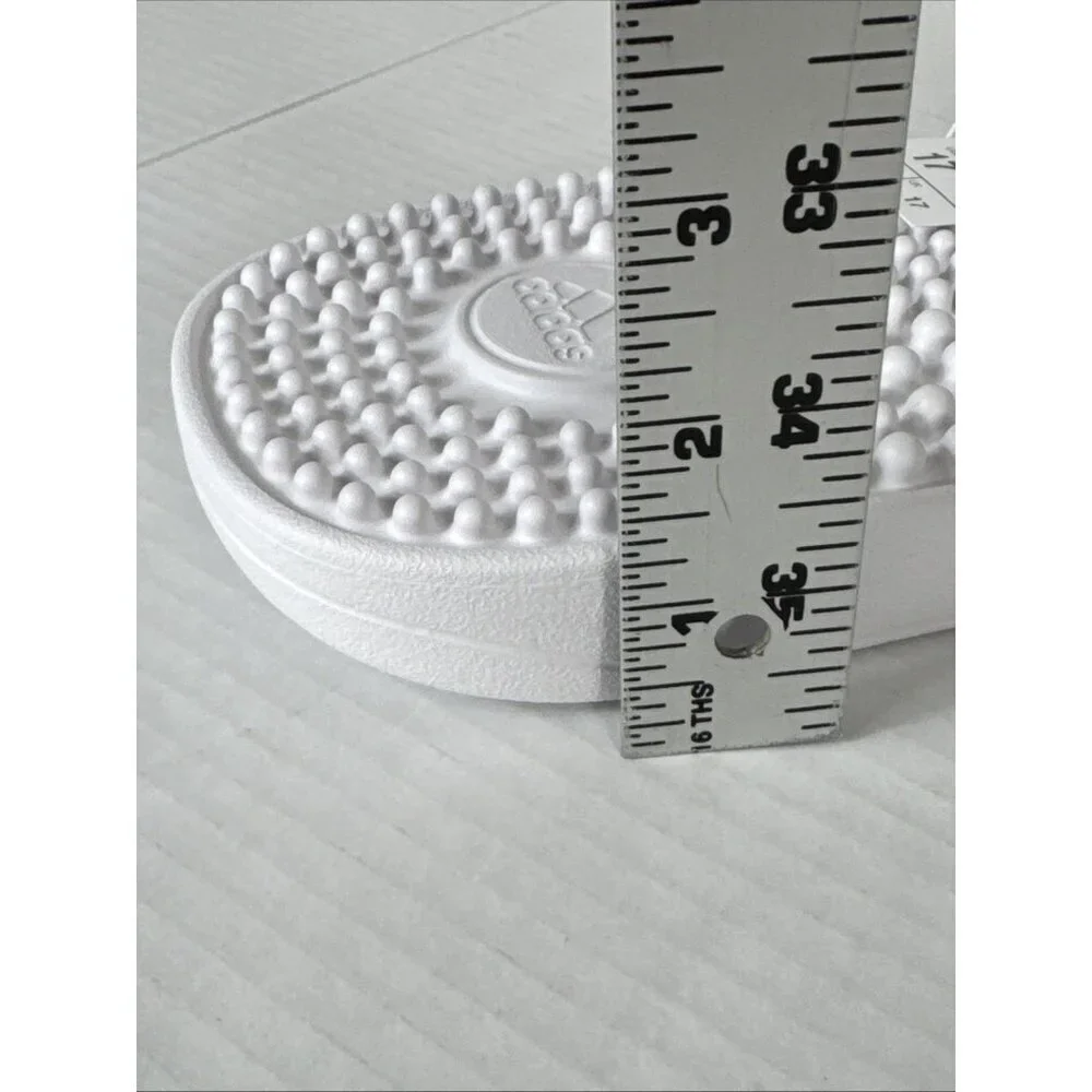 Adidas Adissage Men's US17 Unisex White/Black Sandals Slides Massage‎ NWOB 9425